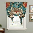 thumbnail image 2 of William Morris Plant Floral Balloon Curtains for Bedroom/Front Door/Bathroom, Retro Lotus Flower Leaves Tie Up Curtains 63 Inch Length Light Filtering Kitchen Curtains Shades for Windows 46"x63", 2 of 8