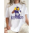 thumbnail image 1 of Camiseta gráfica de jugador de fútbol divertida para mujer: camiseta informal de manga corta con cuello redondo, elástica y lavable a máquina, perfecta para verano, rugby, tendencia de moda y deportes, 1 of 6