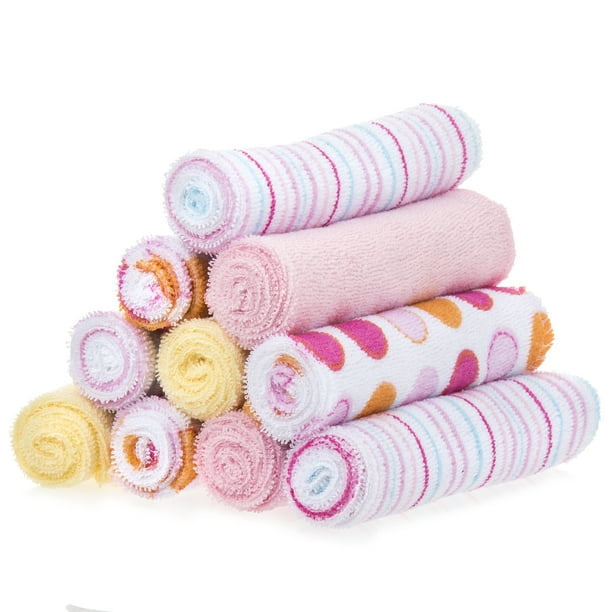 Spasilk Washcloth Wipes Set for Newborn Boys and Girls, Soft Terry