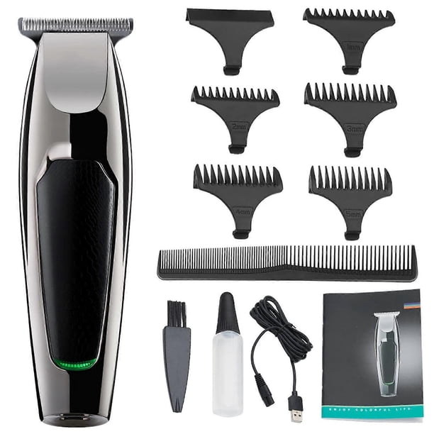 Kit de cortapelos para hombre con motor silencioso, palanca de ajuste de longitud y 6 peines guía.