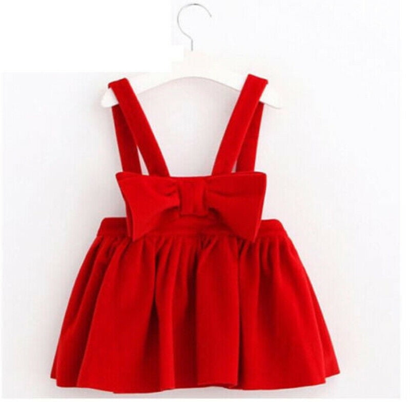 Fashion Cute Toddler Kids Baby Girl Bow Princess Velvet Tutu Skirt Dress Clothes 