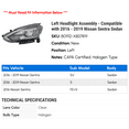 thumbnail image 2 of Left Headlight Assembly - Compatible with 2016 - 2019 Nissan Sentra Sedan 2017 2018, 2 of 2