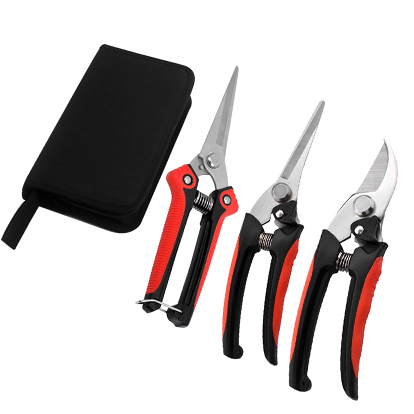 FlyFlise 3 PCS Pruning Shears for Gardening Tree Trimming Hand Pruner Manual Garden Secateurs Branch Cutter Stainless Steel