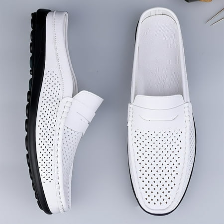 

Comfy Mens Solid Colour Slip-On Slippers - Breathable Non-Slip Durable Rubber Sole for Outdoor Activities - Perfect for Casual Wear Travel and Relaxation