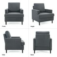 thumbnail image 3 of WETURE Modern Textile Solid Print Upholstered Accent Chair, Dark Gray, 3 of 8
