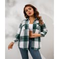thumbnail image 1 of Chaqueta de camisa informal holgada para mujer, top grueso de Cachemira a cuadros de manga larga, otoño e invierno, europeo y americano, 1 of 3