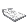 thumbnail image 2 of Ambesonne Black White Fitted Sheet & Pillow Sham Set, Woods Animal Wolf, Full, Black and White, 2 of 2
