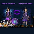 thumbnail image 6 of Glisme Girls Halloween Dresses Witch Dress Up Set Party Fancy Sundress With Hat Fairy Stick And Tote Bag Versatile Girl Princess Dress Size 7-9 Years,Purple, 6 of 9