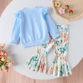thumbnail image 6 of Toddler Baby Girl Clothes Smocked Girls Long Sleeve Tops Shirt Floral Print Bell Bottoms Pants Outfits Cute Girls Outfits Clothing for 3-4 Years, 6 of 6