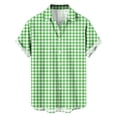 thumbnail image 4 of COSFO Casual Button Down Shirts for Men Short Sleeve Beach Plaid Summer Shirt Collared Loose Fit Vacation Men's Shirts, 4 of 7