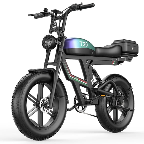 750W Peak Electric Bike for Adults-T20, 20"4.0 Fat Tire Ebike, 7-Speed 48V 20Ah Cargo Ebike,All-Terrain Off-Road Electric Mountain Bicycle,Full Suspension /Disc Brake UL2849, 440Lbs,Ages 16