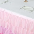 thumbnail image 6 of Efavormart 14ft Gradient Pink Chiffon Ruffled Tutu Table Skirt with Satin Backing, 5-Tier Ombre Table Skirting, 6 of 11