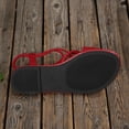 thumbnail image 4 of Yyuenw Women Flock Flat Sandals Crisscross Straps Open Toe Ankle Strap Summer Casual Walking Shoes, 4 of 9