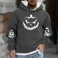 thumbnail image 2 of Enjoytime Men's Sweatshirts Halloween Vintage Printed Drawstring Long Sleeve Oversized Hoodies Casual Pumpkin Festival Party Pullover Sweatshirt Dark Gray M, 2 of 5