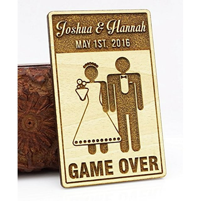 Custom Engraved Wooden Magnet Personalized Gift 30 Rustic Wedding Save the Date Wooden Magnet