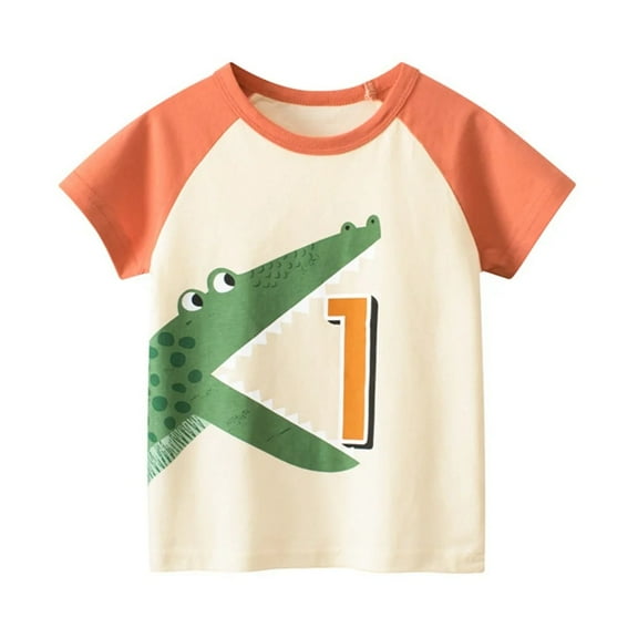 XBASW Toddler Baby Boys' Short Sleeve T-Shirts Cotton Casual Tees Crewneck Summer Shirt Tops for Kids 1-6T
