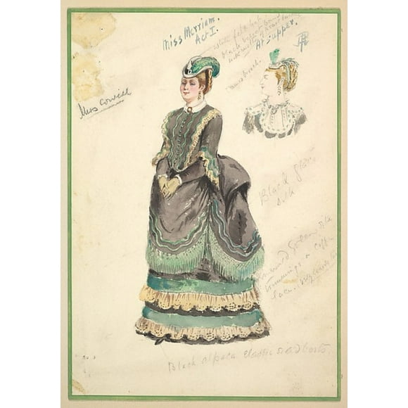 Costume Design for Miss Merriam Act I Poster Print by Percy Anderson (British, 1850/51 �1928 London) (18 x 24)