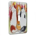thumbnail image 1 of KuzmarK™ Single Gang Toggle Switch Wall Plate - Three Bicolor Persian Kitties with Snapdragons Abstract Cat Art by Denise Every, 1 of 1