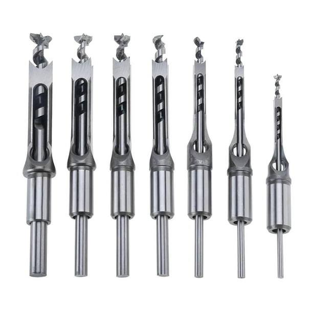 Cinceles para mortaja y carpintería Cinceles para mortaja y agujeros cuadrados Brocas HSS 7 piezas B