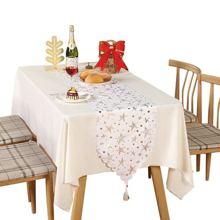 

Christmas Table Runner 180cmx33cm Christmas Table Decoration Xmas Table Runner for Christmas Table Centrepiece Party Table Decoration Type 8