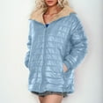 thumbnail image 6 of Clearance under 20$ Sevevn Women's Solid Plus Fleece Cotton Jacket Warm Lamb Fleece Coat Sweater Coat Clearance Sales Online Deals Blue XXL, 6 of 6