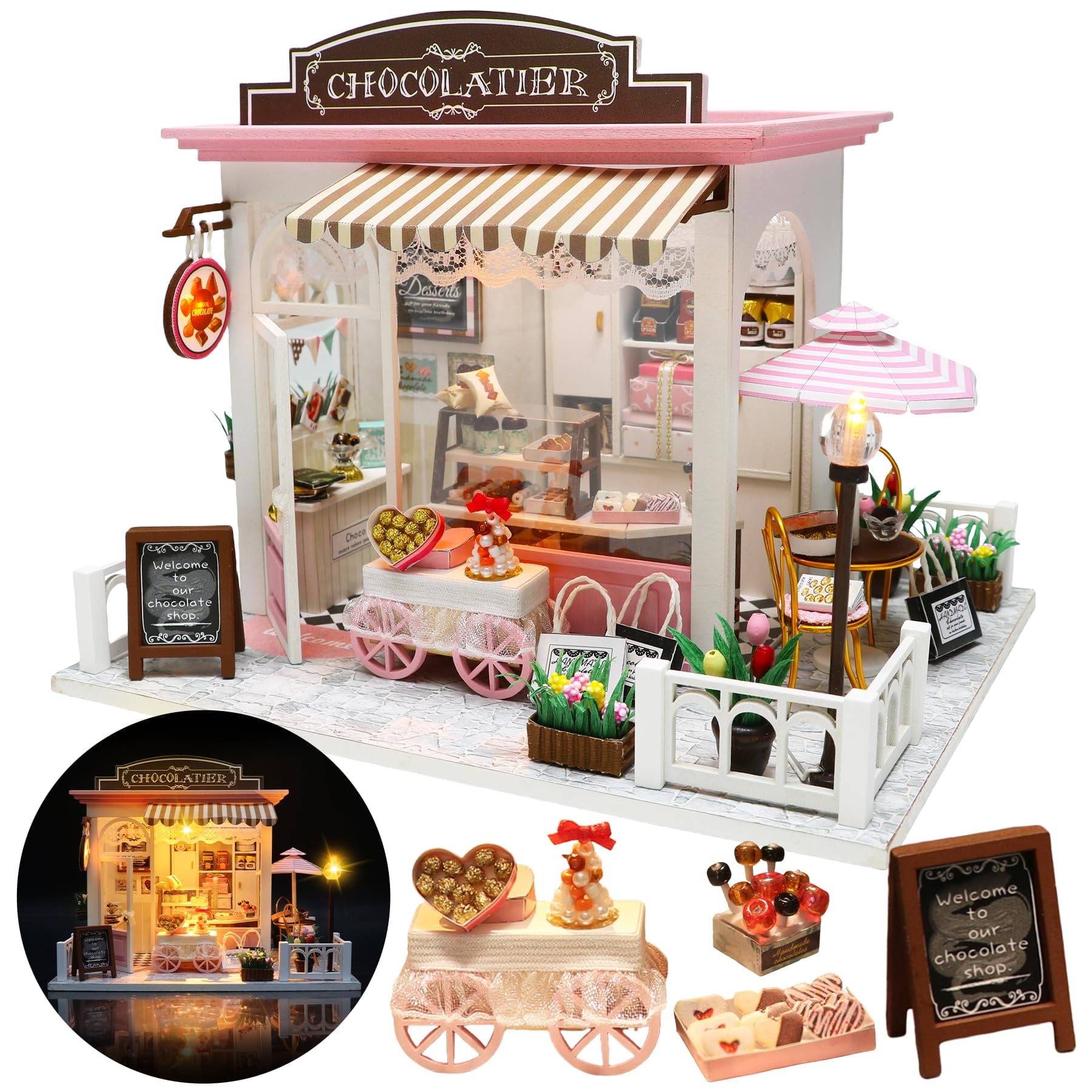 MOJINO Book Nook Kits for Adults- DIY Miniature House Wooden Dollhouse Model for Adults to Build,Gifts for Family Friends Coco's Wonderful Idea