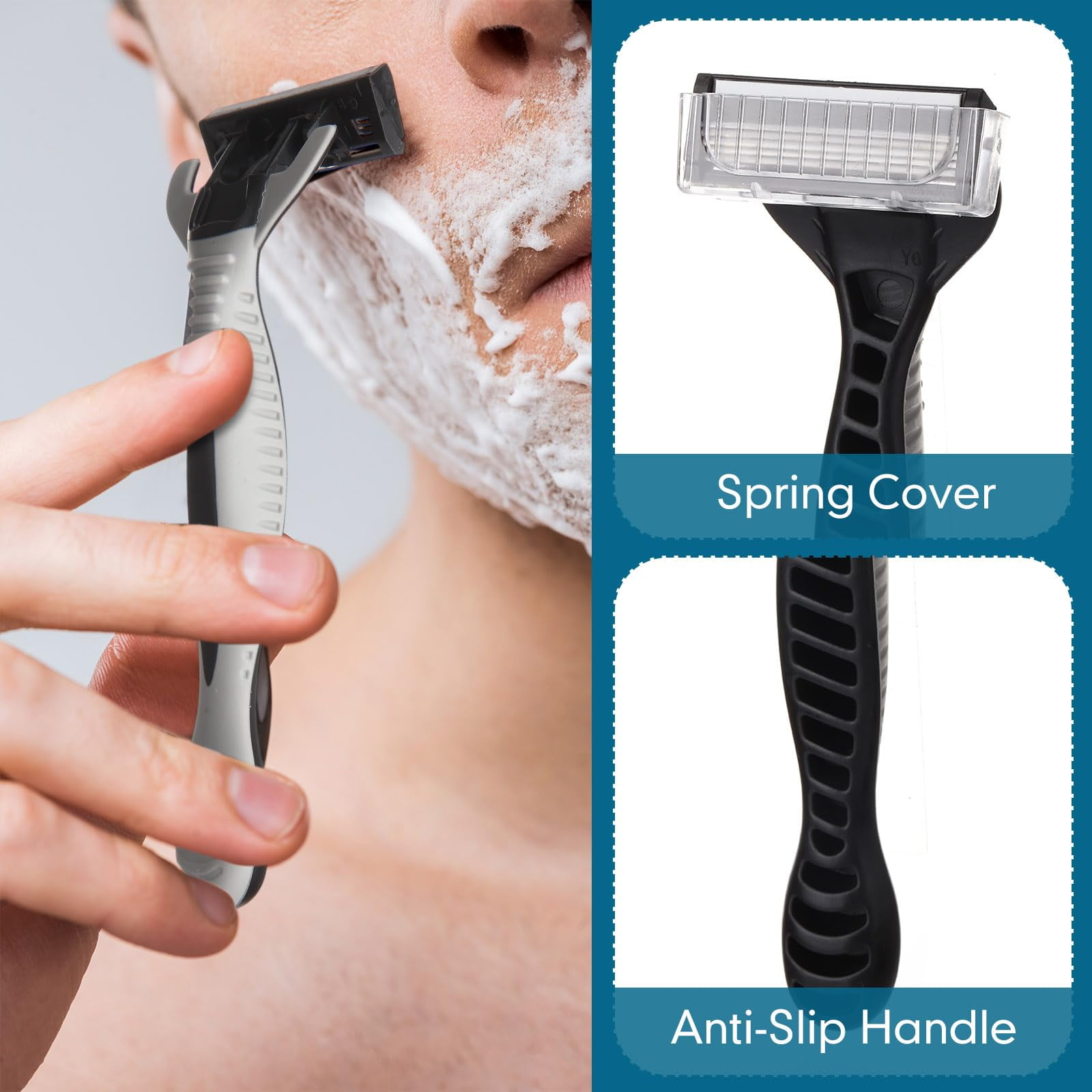 36 Pcs Men's Disposable Razors,Bulk 5-blade Blade Razors for Men Set for a Smooth and Comfortable Shave