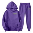 thumbnail image 4 of SGMVNU Ensemble de Survêtement pour Homme Chandail à Capuchon Survêtement avec Tenue de Joggers Survêtement Tenue d'Automne Hiver Tenue Décontractée Course Jogging Sport Ensemble de Confort (Violet, P), 4 of 4