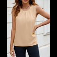 thumbnail image 4 of Camiseta Sin Mangas de Satén de Seda para Mujer, Atuendo Informal de Verano para Negocios, Camisa Elegante de Trabajo Sin Mangas 2025 Caqui XL, 4 of 9