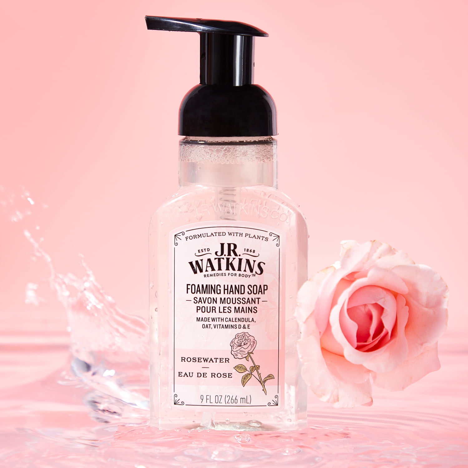 (4 pack) Hand Soap, Foaming, 9 fl oz, Rosewater