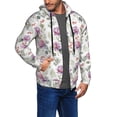 thumbnail image 2 of Kdxio Orchids Flowers Print Men Hoodies Casual Hoodies for Men with Zip Pockets Full Zip Long Sleeve Sweatshirt Sports Hooded Jacket-Medium, 2 of 5