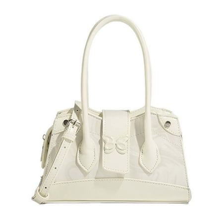 APLVFFZH Women Handbag Handle Bag Zipper Fashion Trendy Casual Top Handle Purse Crossbody White