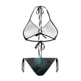 thumbnail image 2 of Uourmeti Luxury Green & Gold Marble Halter Triangle Bikini Set - Sexy Tie Side Two Piece Swimsuit for Beach Vacations & Pool Parties, 2 of 9
