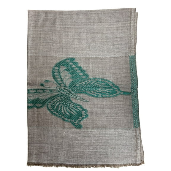 Wool Stole With Butterflies Embroidered For Women. Soft Fun Casual Perfect For Social Events