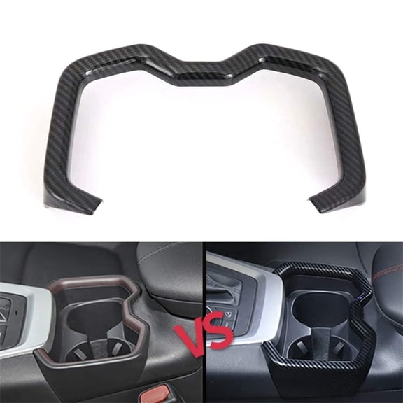 Carbon Fiber Car Front Row Water Cup Holder Cover Frame For Toyota RAV4 2019 2020 2021 2022 2023 RAV 4 XA50 Hybrid Accessories.
