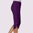 thumbnail image 6 of Women's Athletic Capris New Women's Casual Capris with Pockets Wide Leg Work Cropped Pants Workout Stretchy Yoga Trousers Purple L, 6 of 6