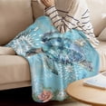 thumbnail image 4 of Throw Blanket for Couch Turtle Soft Fleece Flannel Blankets Cozy Lightweight Blanket for Home Sofa Living Room Starfish Ocean Bed Throws 30" x 40", 4 of 9