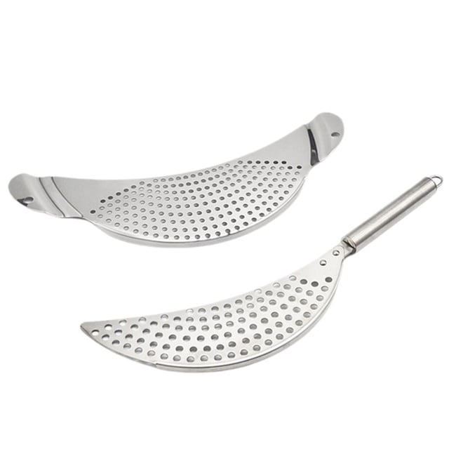 TQEHS Colador de acero inoxidable para ollas, colador de pasta con mango, sartén de acero inoxidable, escurridor de pasta, colador de pasta E9A7