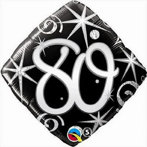 18" Elegant Sparkles 80TH Birthday Mylar Foil Balloon Party Decoration
