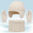 thumbnail image 2 of Bibifish 3 PCS Scarf Hat Glove Sets For Kids Winter Knit Hat And Scarf Cozy Neck Warmers And Hat Sets For Cold Weather Outdoor Activities, 2 of 9