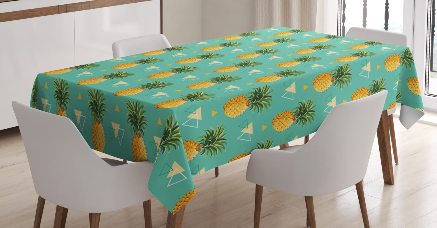 Holiday Parties Buffet Table Waterproof Oil and Spill Proof Square Table Cloth for Dinning Table xigua Golden Pineapple Rectangle Tablecloth 60 x 108 Wedding & More 