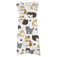 thumbnail image 3 of SONXAHE Toddler Girl' Dress Sleeveless Crew Neck Cat Print A Line Nightgown Summer Soft Daily Wear Dresses White, 3 of 3