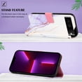 thumbnail image 3 of Case for Google Pixel 7,Google Pixel 7 Wallet Case Cute with Kickstand Magnetic and Card Holder Leather Flip Protective Case for Women Compatible with Google Pixel 7 Marble Purple, 3 of 10