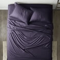 thumbnail image 3 of Noble Linens 4 Piece Purple Chevron Embossed 4 Piece Bed Sheet Set, Twin, 3 of 11