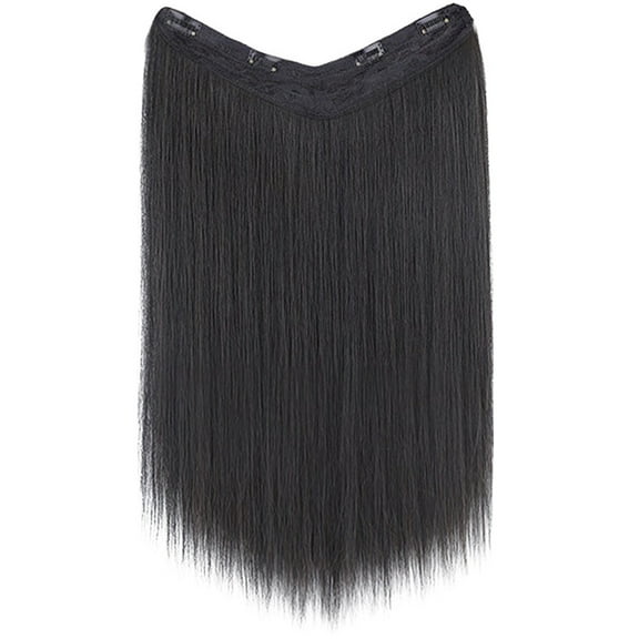 ifundom Clip in Hair Extension Long Straight Hair Piece Women Synthetic Hair Wig Extension