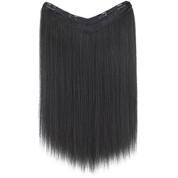 Clip in Hair Extension Long Straight Hair Piece Women Synthetic Hair Wig Extension