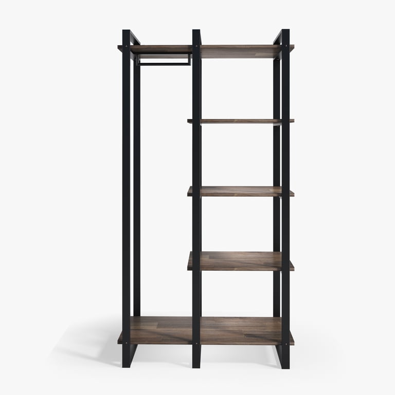Zinus Brock 4-Shelf Etagere Bookcase with Hanging Storage, Acacia