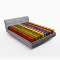 thumbnail image 1 of Ambesonne Rainbow Fitted Sheet, Vibrant Wooden, Full Size, Multicolor, 1 of 2