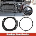 thumbnail image 2 of Juego de anillos de soporte de retención de montaje de faro redondo de 7 pulgadas con anillo de Metal para faro para Jeep Wrangler Jk 2007-2017 negro, 2 of 5