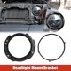 thumbnail image 2 of Juego de anillos de soporte de retención de montaje de faro redondo de 7 pulgadas con anillo de Metal para faro para Jeep Wrangler Jk 2007-2017 negro, 2 of 5